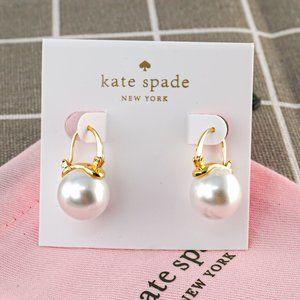 Kate Spade Signature Pearl Huggie Earrings (Brand New)
